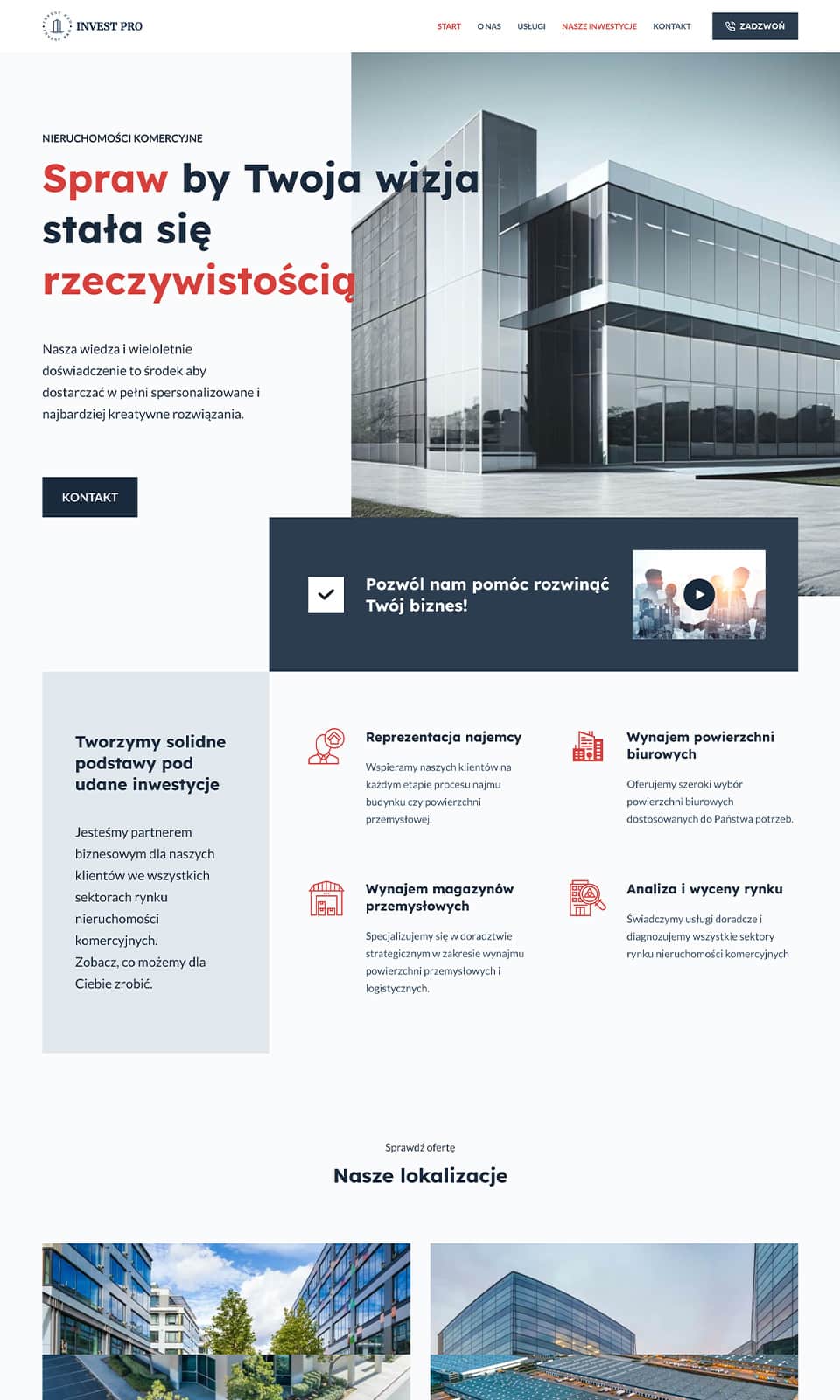 Invest Pro wiolipcreates projektowanie stron internetowych landing page