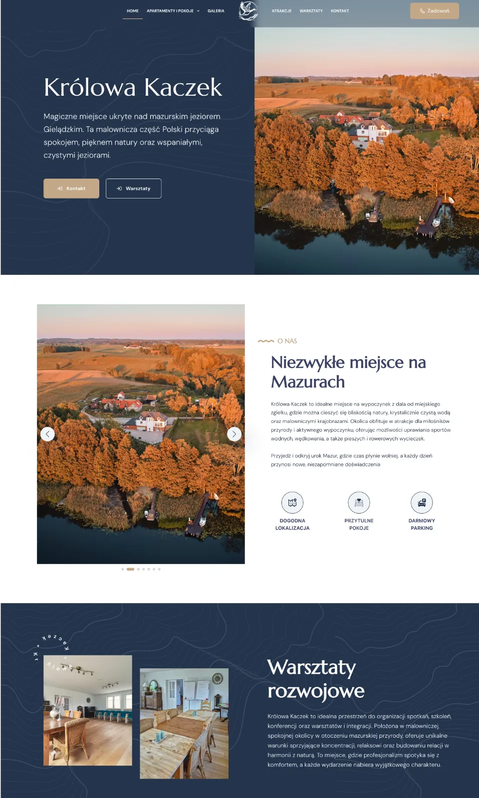 Pensjonat Królowa Kaczek wiolipcreates projektowanie stron internetowych landing page