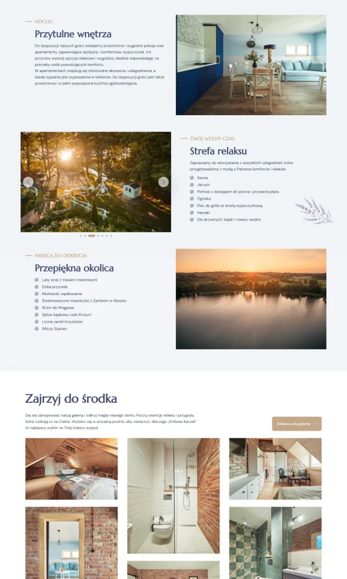 Pensjonat Królowa Kaczek wiolipcreates projektowanie stron internetowych landing page