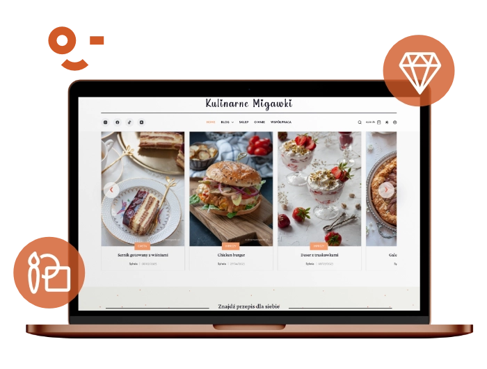 Kulinarne migawki wiolipcreates projektowanie stron internetowych landing page