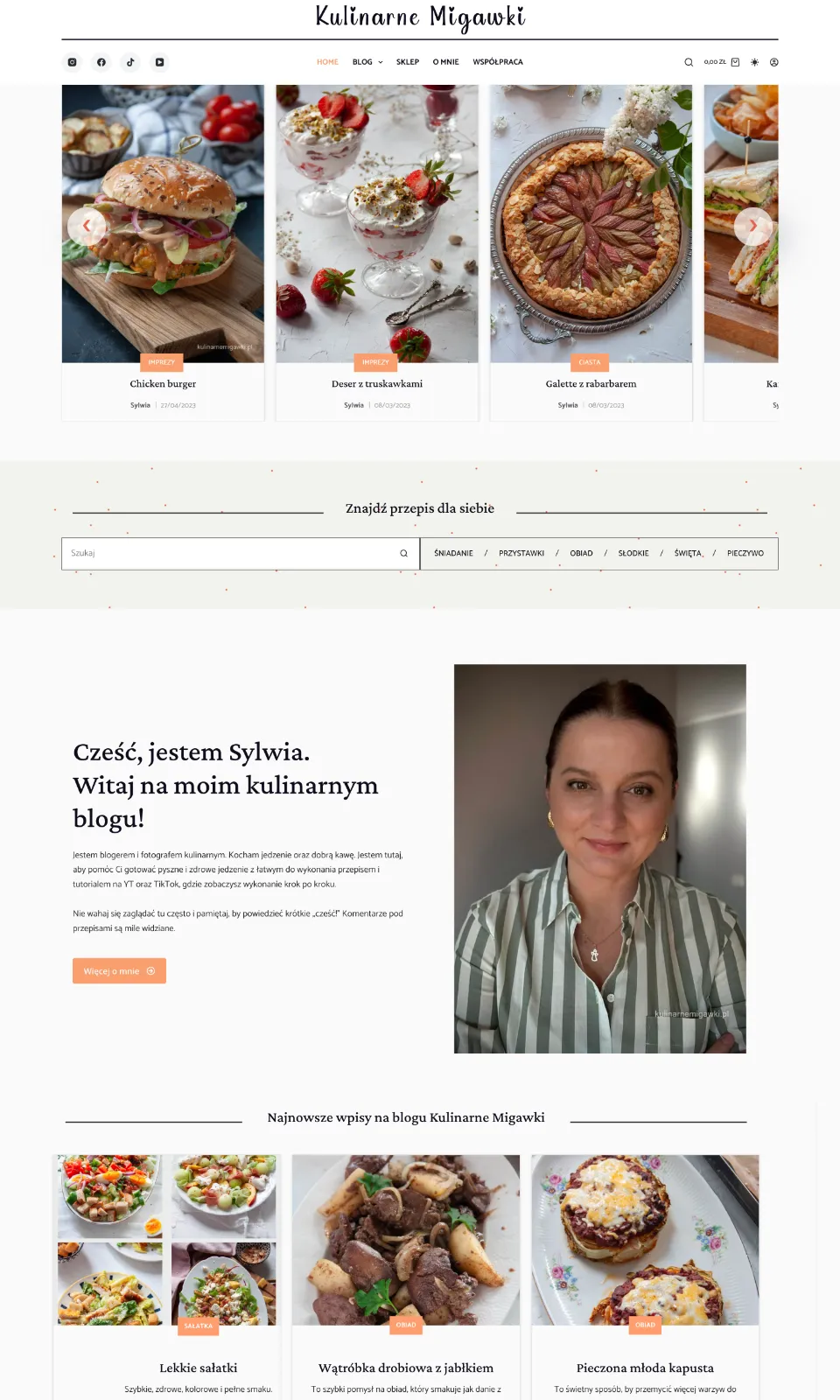 Kulinarne migawki wiolipcreates projektowanie stron internetowych landing page
