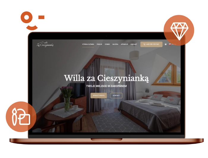 Willa za Cieszynianką  wiolipcreates projektowanie stron internetowych landing page