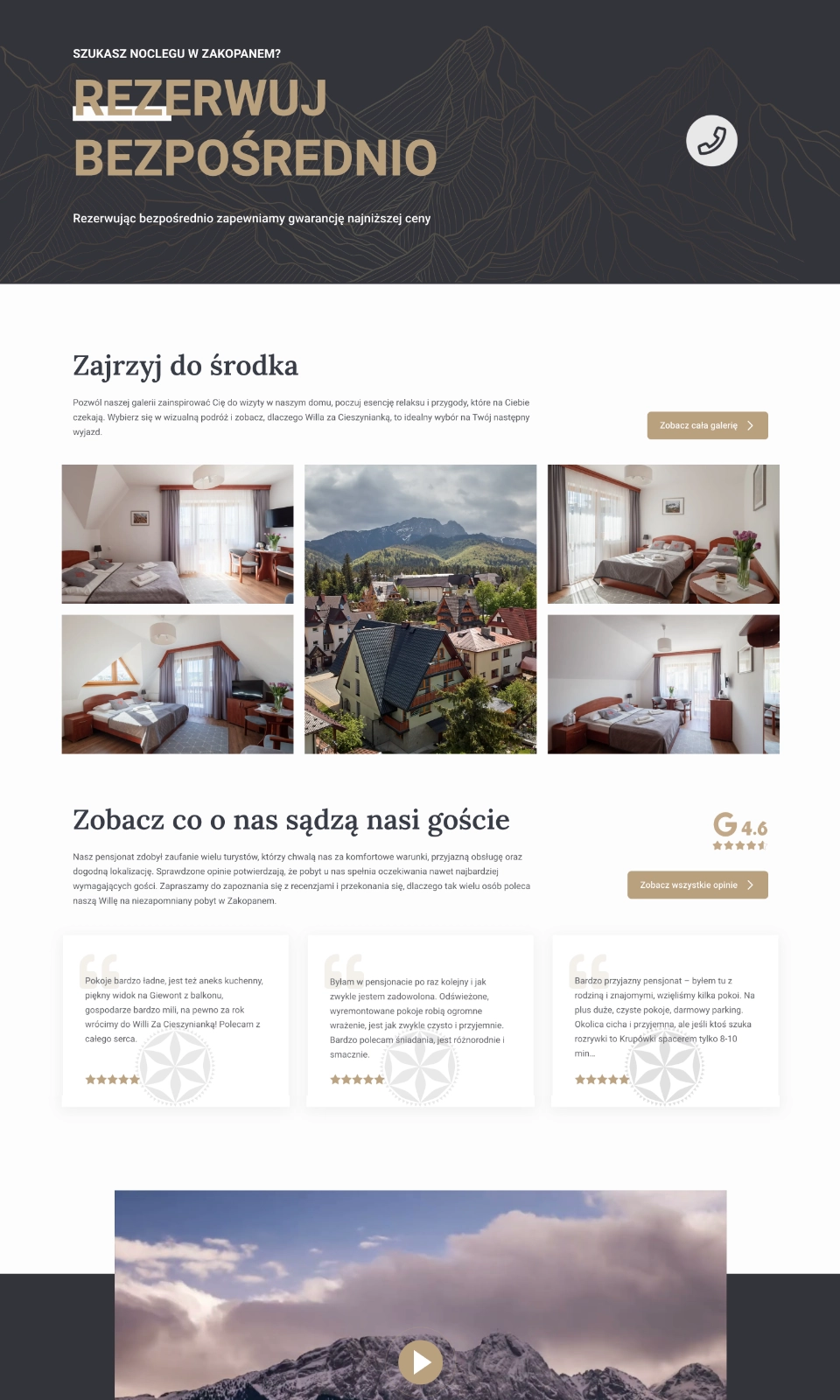 Willa za Cieszynianką  wiolipcreates projektowanie stron internetowych landing page