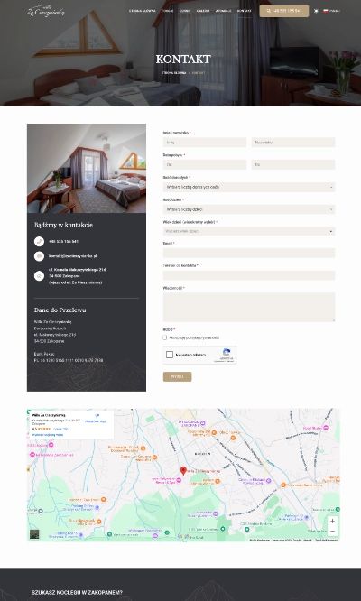 Willa za Cieszynianką  kontakt wiolipcreates projektowanie stron internetowych landing page